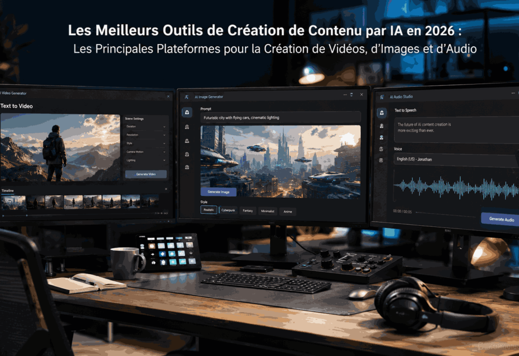 Les Meilleurs Outils de Création de Contenu par IA en 2026 : Les Principales Plateformes pour la Création de Vidéos, d’Images et d’Audio
