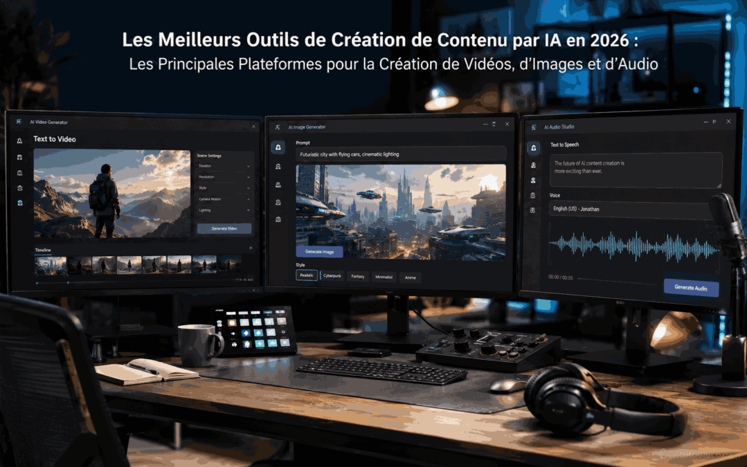 Les Meilleurs Outils de Création de Contenu par IA en 2026 : Les Principales Plateformes pour la Création de Vidéos, d’Images et d’Audio