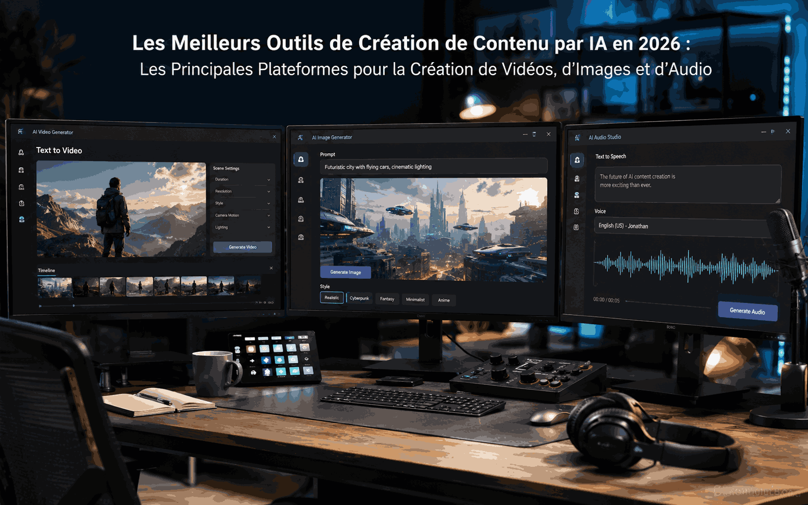 Les Meilleurs Outils de Création de Contenu par IA en 2026 : Les Principales Plateformes pour la Création de Vidéos, d’Images et d’Audio